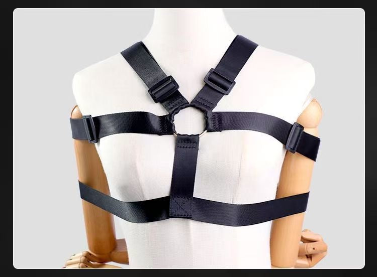 Adjustable BDSM Back-Binding Restraint Set for Erotic Play CrimsonWhip