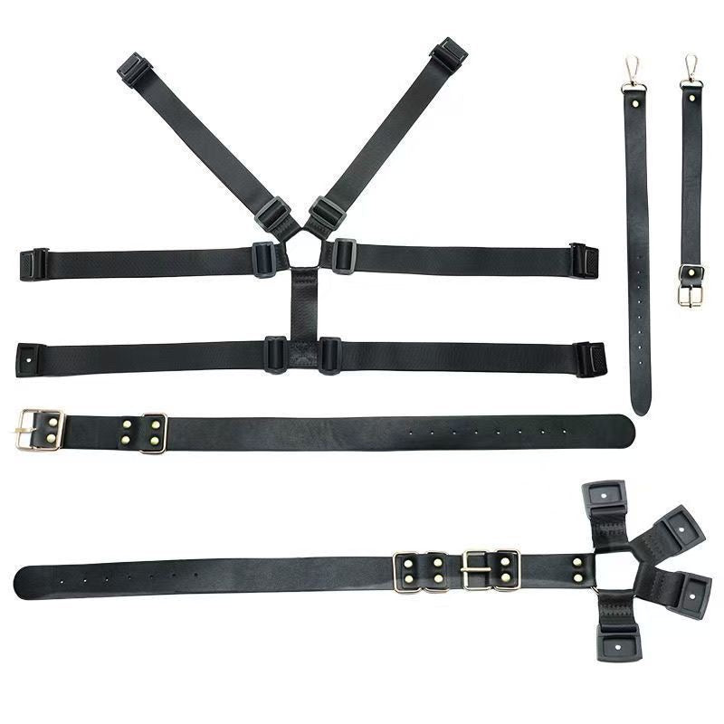 Adjustable BDSM Back-Binding Restraint Set for Erotic Play CrimsonWhip