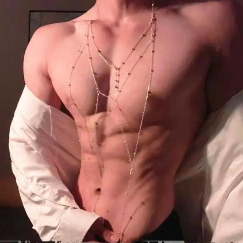 Bad Boy Body Chain for Men – Athletic Chest Chain Jewelry - CrimsonWhip