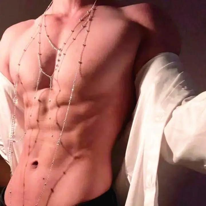 Bad Boy Body Chain for Men – Athletic Chest Chain Jewelry - CrimsonWhip