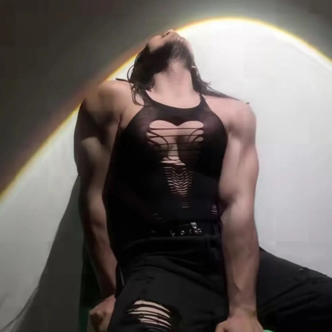 Men's Fetish Mesh Bodysuit – Ripped Hollow Shirt, Streamer Style - CrimsonWhip