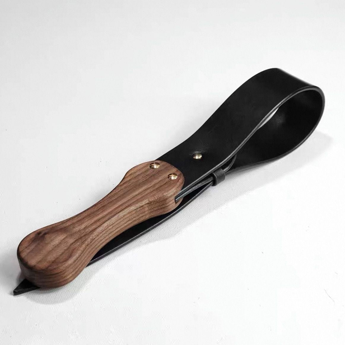 Original Leather Paddle – Foldable Whip X Design, Natural Tone - CrimsonWhip