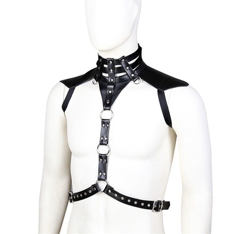 Punk Harness Belt for Men – Adjustable Alloy Chain Chest & Waist Strap - CrimsonWhip