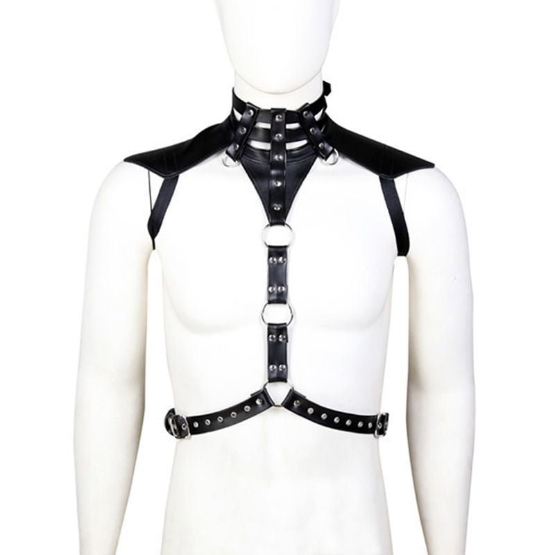 Punk Harness Belt for Men – Adjustable Alloy Chain Chest & Waist Strap - CrimsonWhip